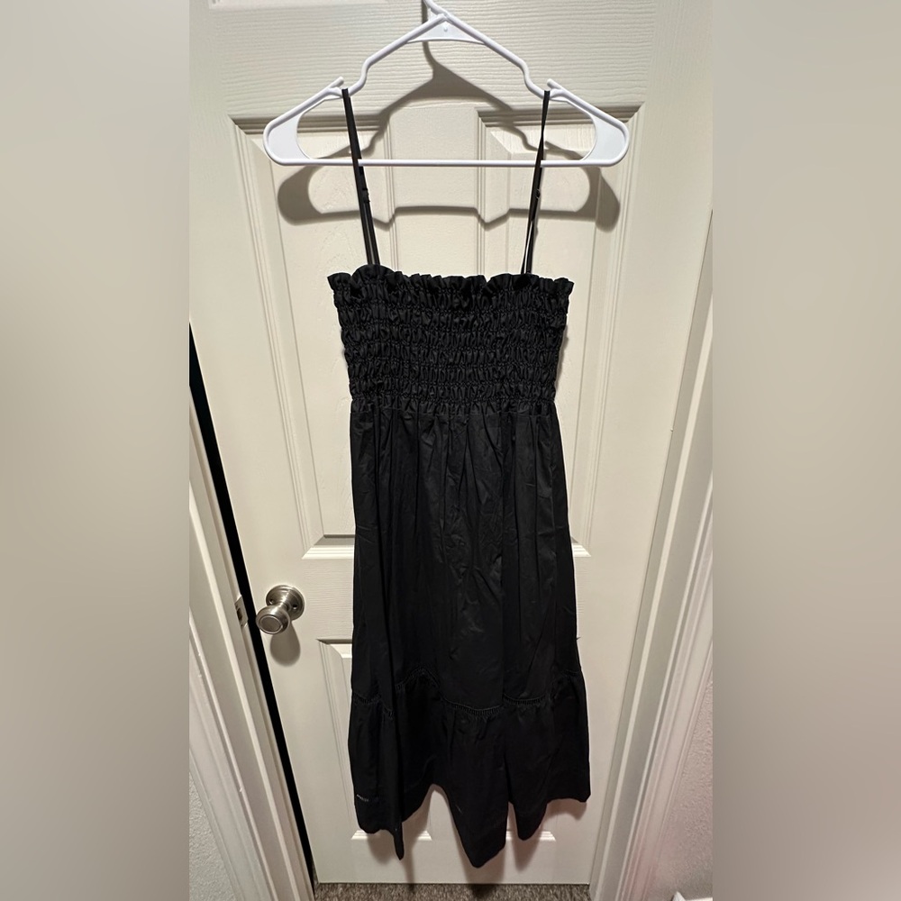 Elegant Black Smocked Dress